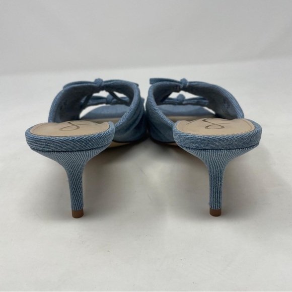 Sam Edelman Pia in Blue Denim Slip On Kitten Heel Sandals - NWT - Picture 8 of 13